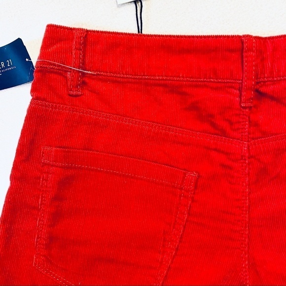 Forever 21 Red Corduroy High Rise Shorts NWT Sz 26 - Picture 9 of 14